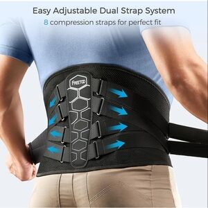 FREETOO Back Brace for Lower Back Pain Relief with Pulley System,Lumbar Support